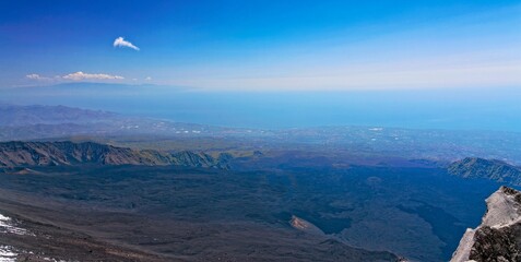 View from Etna Volcano Sicily Italy