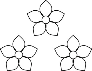 Flower line icon minimal vector illustration Simple outline signs for flowers. Pixel Perfect stock illustration.