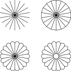 Flower line icon minimal vector illustration Simple outline signs for flowers. Pixel Perfect stock illustration.