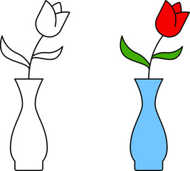 Flower line icon minimal vector illustration Simple outline signs for flowers. Pixel Perfect stock illustration.