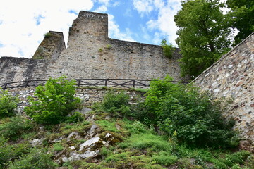 ruins of tower house Cornstejn near village Vranov in Czech republic