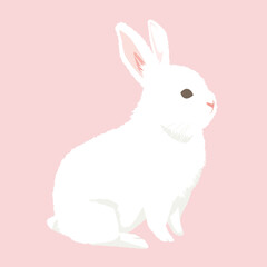 ウサギ（右向き）のイラスト