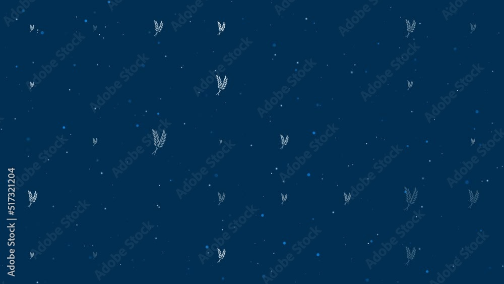 Poster template animation of evenly spaced wheat symbols of different sizes and opacity. animation of trans