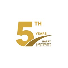 5th year anniversary design template. vector template illustration
