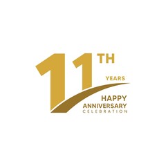 Fototapeta premium 11th year anniversary design template. vector template illustration