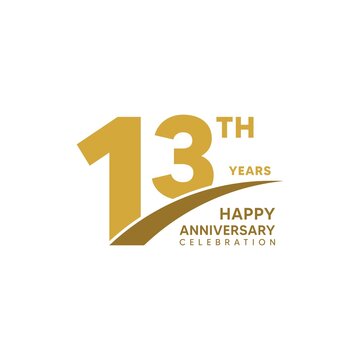 13th year anniversary design template. vector template illustration