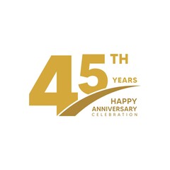 45th year anniversary design template. vector template illustration