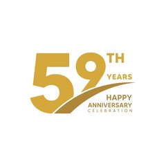 59th year anniversary design template. vector template illustration