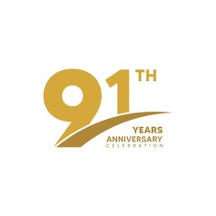 91th year anniversary design template. vector template illustration
