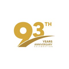 93th year anniversary design template. vector template illustration