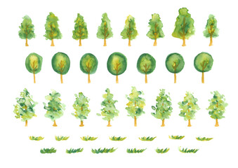 水彩で描いたツリー