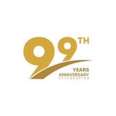 99th year anniversary design template. vector template illustration