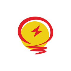 lightning bright bulb logo design