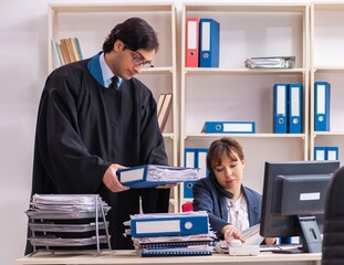 Two lawyers working in the office