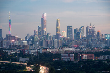 Fototapeta premium Guangzhou Huolu Mountain South China rapid sightseeing spot overlooking the Pearl River New Town