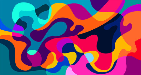 Fototapeta na wymiar Abstract liquid shape. Fluid geometric design. Isolated gradient waves with geometric lines, dots, batik Indonesia pattern. Vector illustration.
