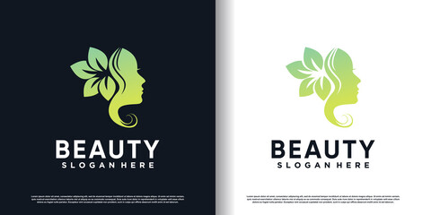 Beauty logo with creative design Premiun Vector