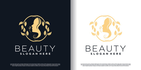 Beauty logo with creative design Premiun Vector