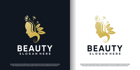 Beauty logo with creative design Premiun Vector