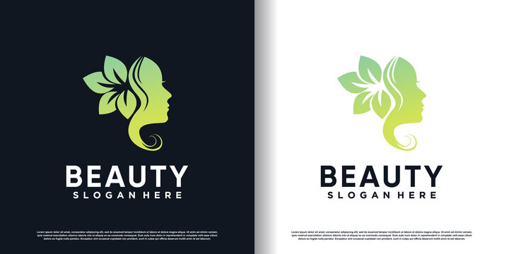 Beauty logo with creative design Premiun Vector