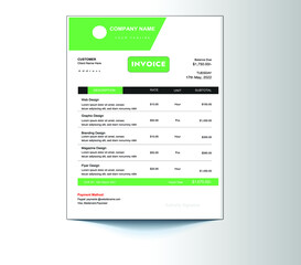 Creative modern invoice vector design