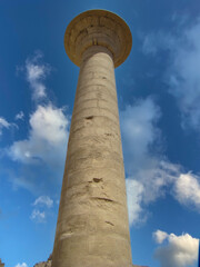 The column of the ancient temple of the Pharaohs Karnak, Luxor, Egypt.