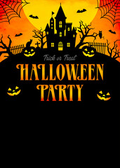 Halloween party template vector illustration ( with text space )