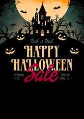 Halloween sale template vector illustration ( with text space )