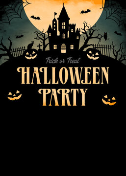 Halloween party template vector illustration ( with text space )
