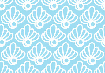 Fototapeta na wymiar 22071601 White pattern on a seamless blue background