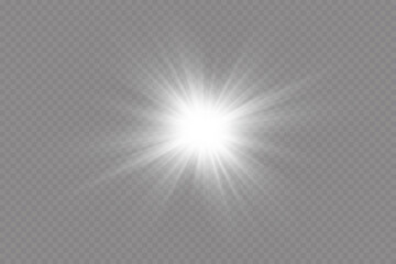 Light effect of transparent stars. Starlight effect, flare.Bright stars.Particles of light.