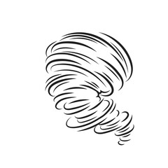 Tornado line icon, spiral whirlwind and hurricane