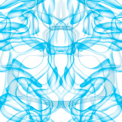 Abstract blue and white pattern. The effect of smoke or steam. Twisted pattern transparent in motion. Modern design. Endless background and wallpaper. For fabric and design.
