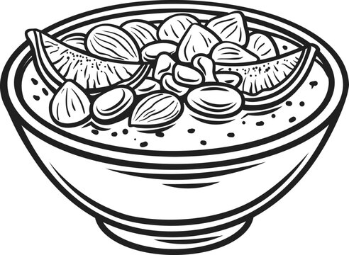 recommend clip art: Ashure, Noahs pudding in Turkish cuisine, line icon, sweet food and dessert from Turkey