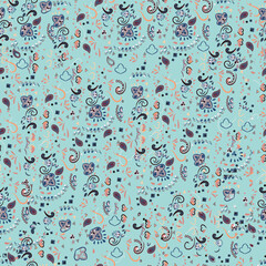 Floral abstract vector rustic pattern for fabric textile design