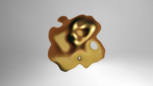 Abstract gold liquid background. Gold texture. Beautiful abstract background. Molten gold seamless loop 4k.