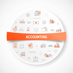 accounting concept with icon concept with round or circle shape for badge