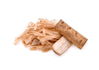 Burdock roots isolated white background