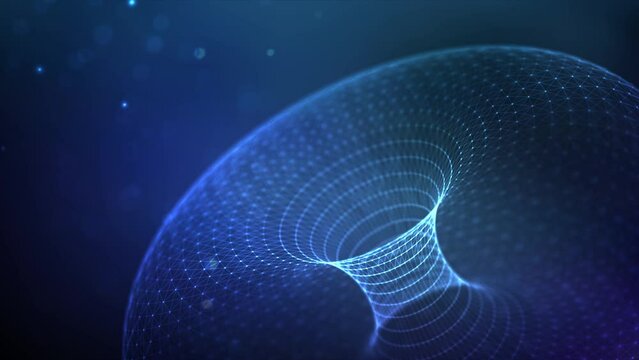 Big data tunnel background seamless loop. Abstract digital background. Computer data tunnel technology. Sorting data and network security. Innovation technology business abstract background.
