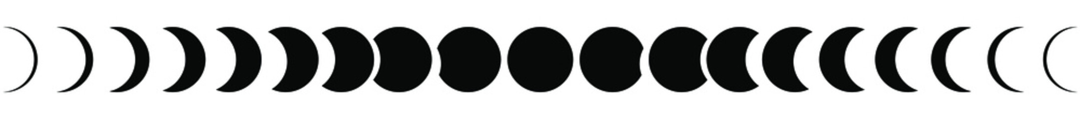 Fototapeta na wymiar Moon phases astronomy icon set