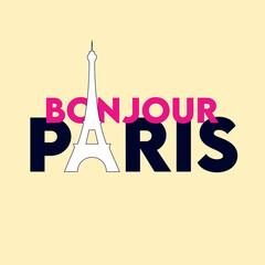 Paris Eiffel Tower Illustration, Vector, Print Tee © Ahmet Salih ERTAN