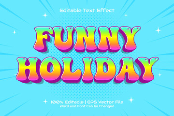 Funny Holiday text effect editable 3d Cartoon style