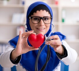 Female doctor in hijab working in the hospital