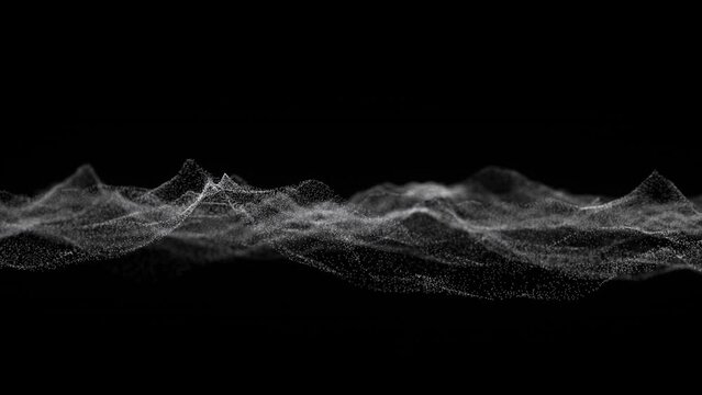 abstract sea wave with white particles 3d rendered
