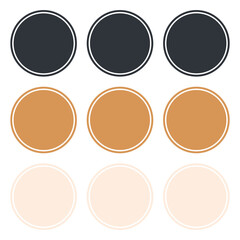 Round shape sticker, label background. Isolated vector design in natural colors.