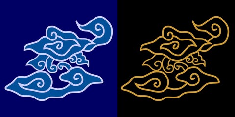 Megamendung Batik motif, Batik typical of the city of Cirebon Indonesia