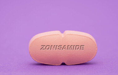 Zonisamide Pharmaceutical medicine pills  tablet  Copy space. Medical concepts.