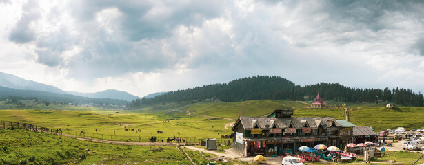 Beautiful Mountain Landscape Of Gulmarg Jammu And Kashmir State India.