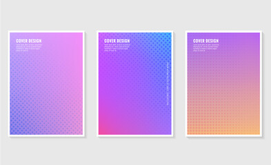 Set of trendy gradient cover design abstract background Template of a4 format layout can use modern poster or flyer