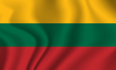 Flag of Lithuania. Lithuanian national symbol in official colors. Template icon. Abstract vector background